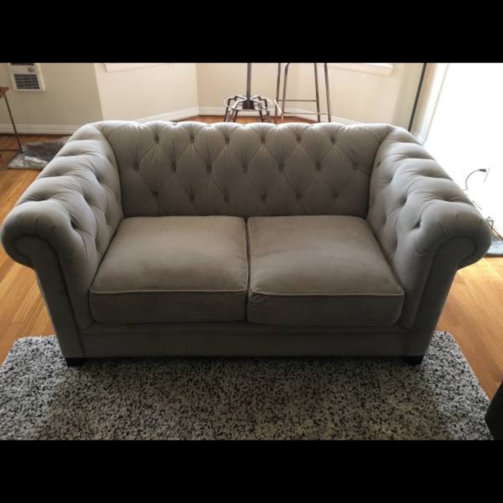 Gray loveseat